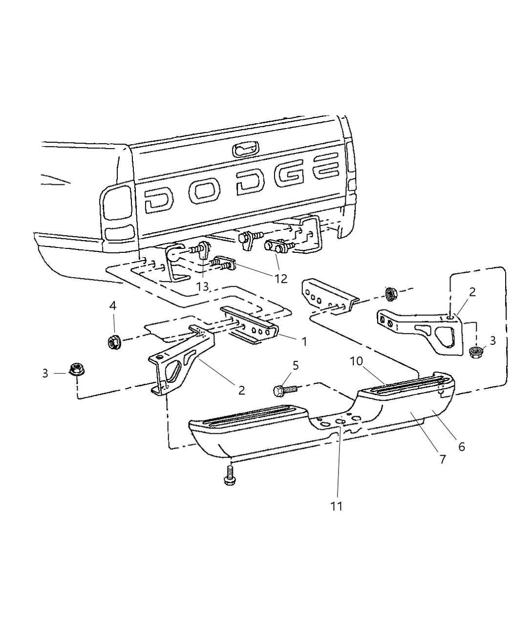 Mopar 55076905AA Bracket Rear Bumper Valance