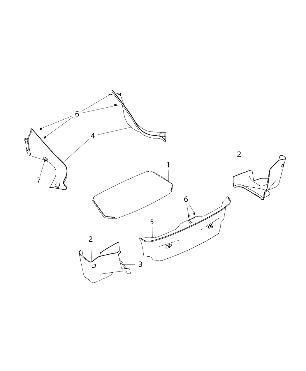 Mopar 1UL75DX9AD Carpet Trunk Rear Wall Panel