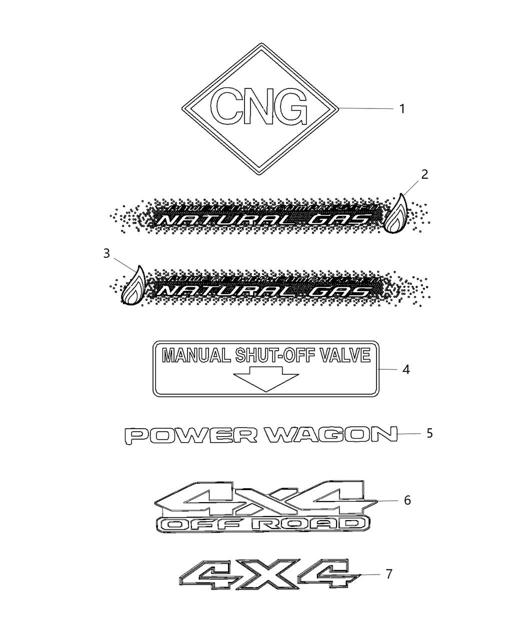 Mopar 6GA56HA9AA Decal Tailgate Power Wagon - Factory Applied