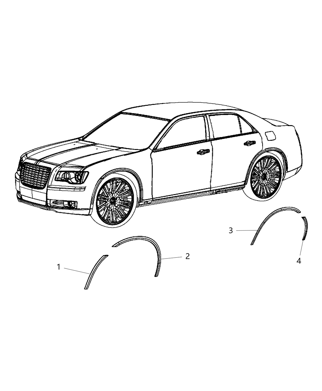 Mopar 1NS99KDCAA Molding Wheel Flare Front Fender