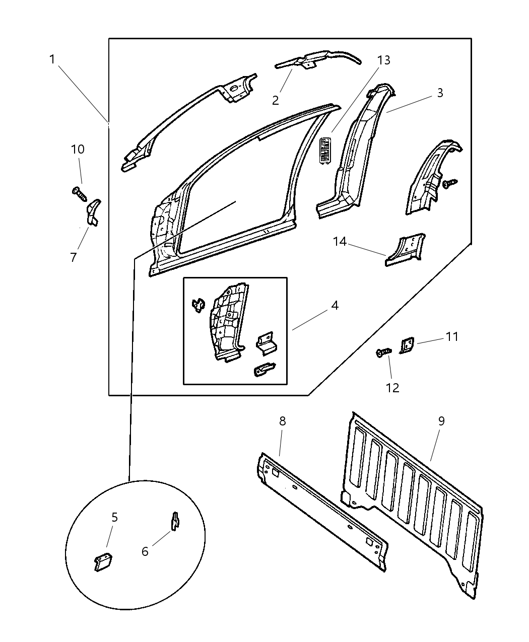 Mopar 4883906AC Panel Bodyside Aperture Rear, Passenger Side