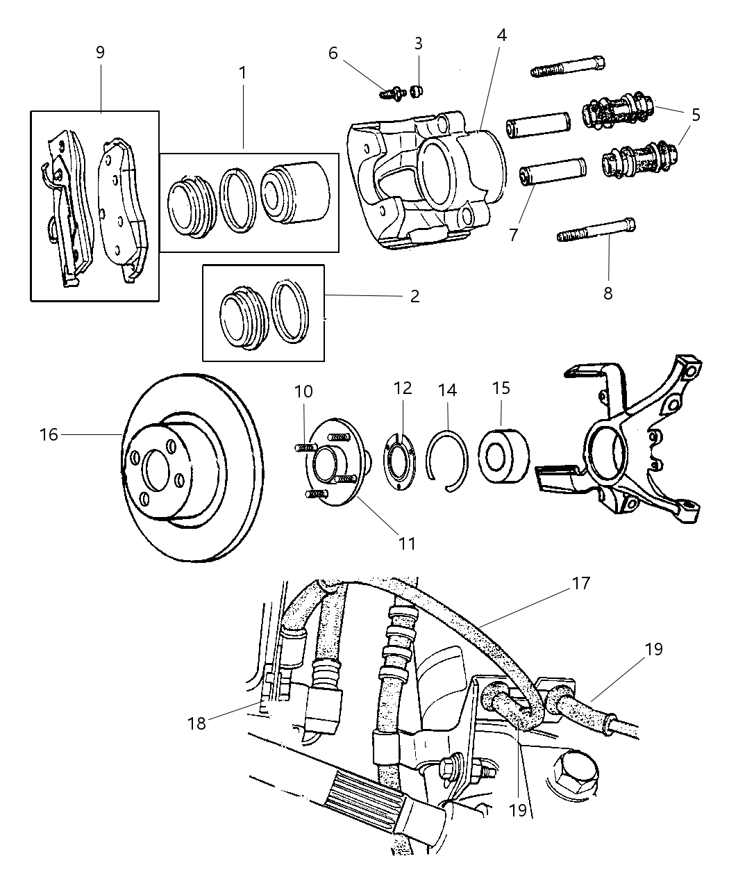Mopar VCPL9518AB Shoe Package, Front Disc Brake