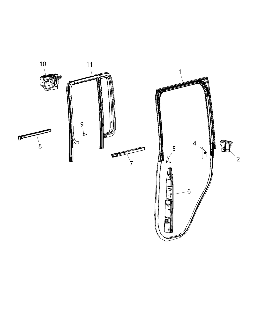 Mopar 68487331AA Foam Kit Mucket C - Pillar Belt Bodyside