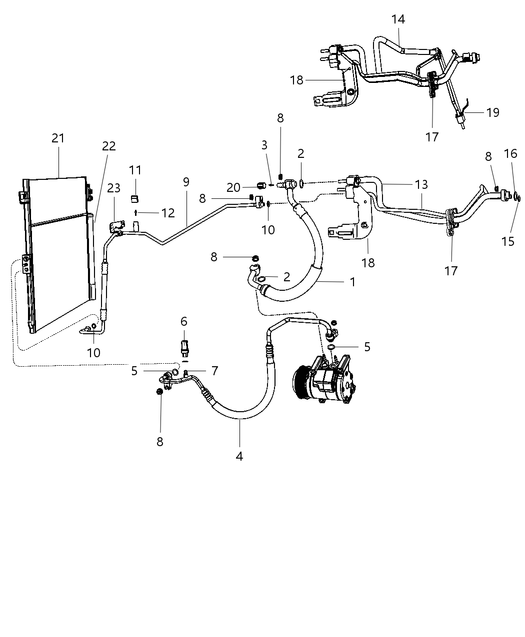 Mopar 68086138AA Bracket A/C Line