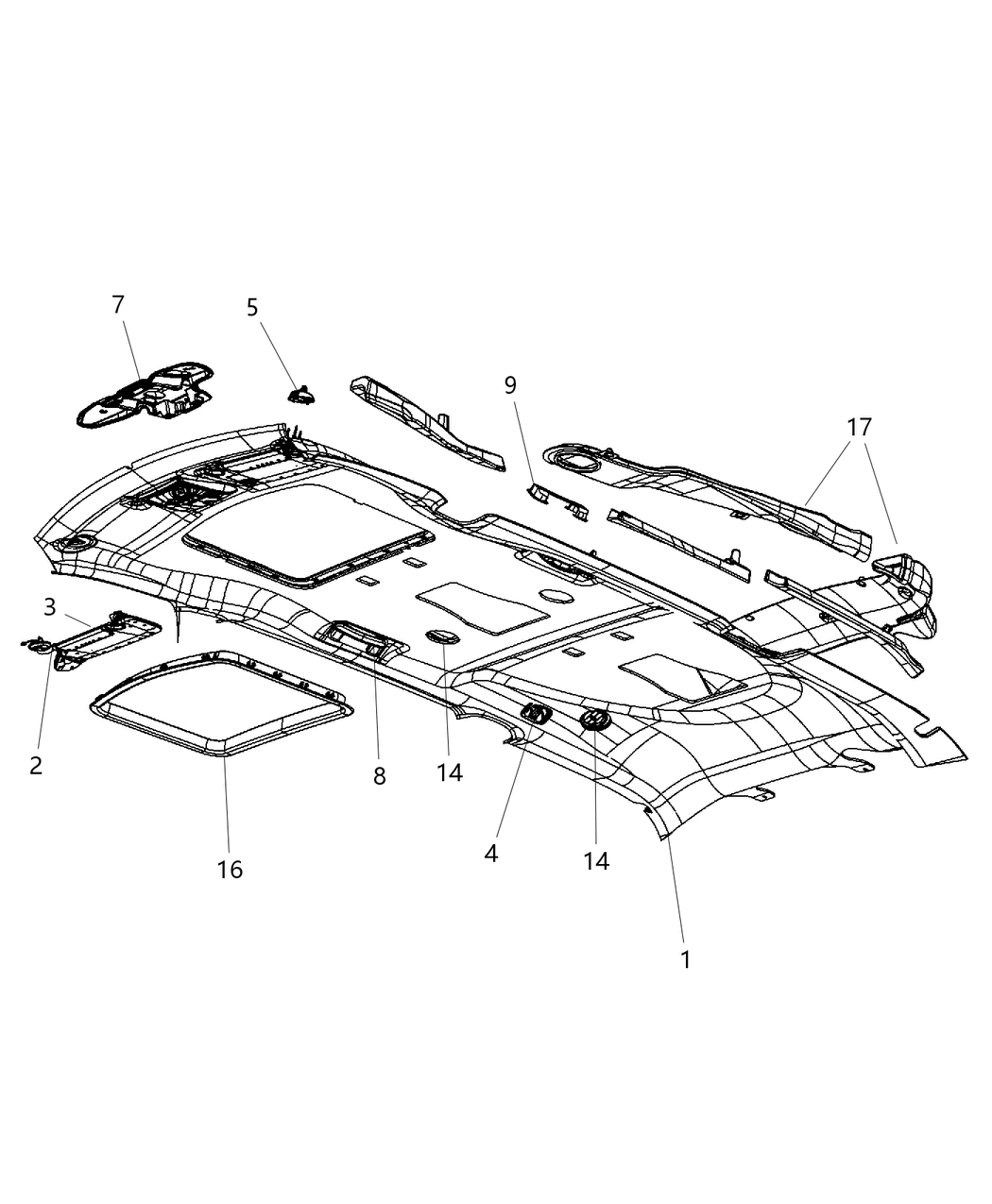 Mopar 1MA061W1AB Headliner
