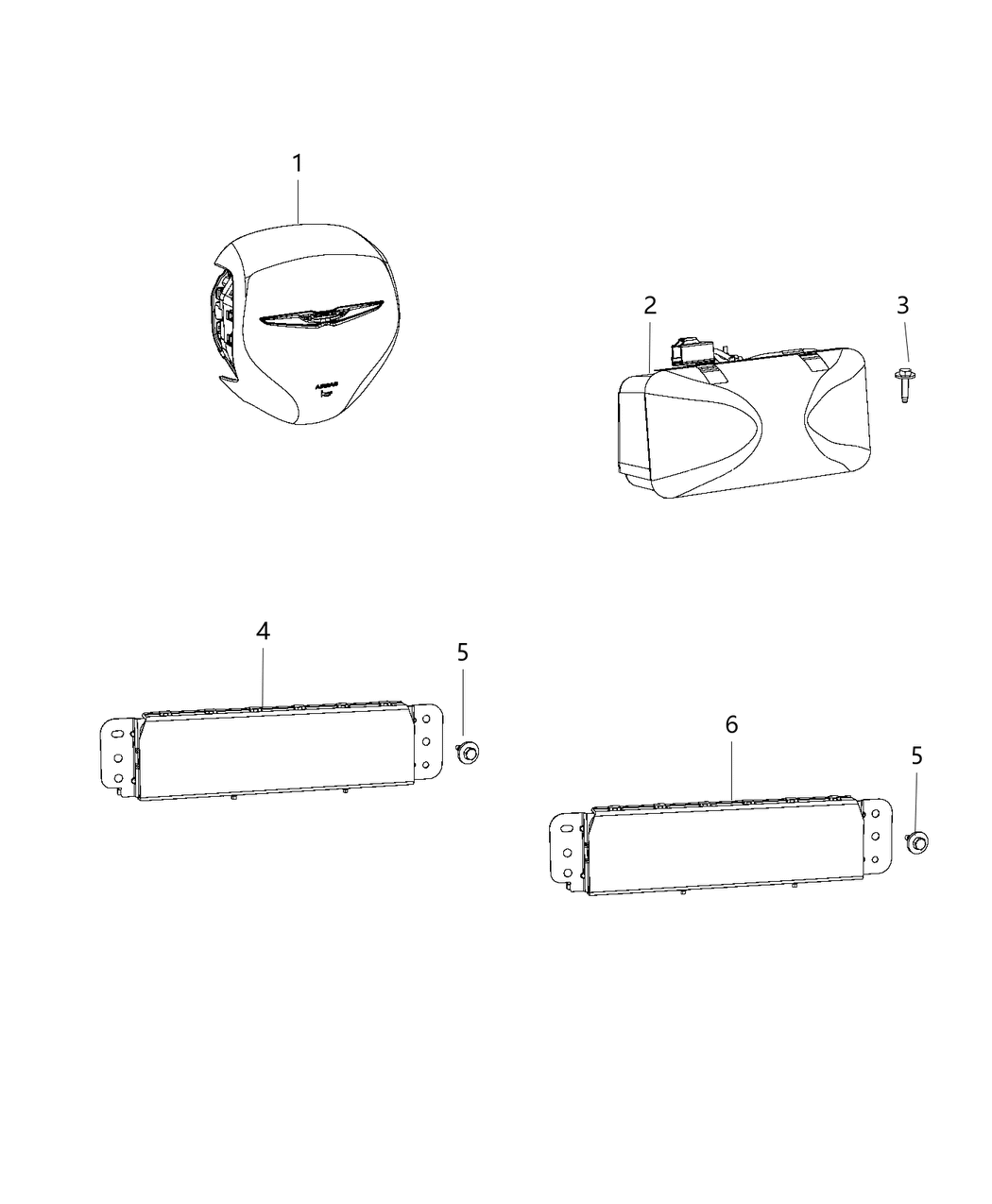 Mopar 6NV32DX9AB Air Bag Driver, Driver Side