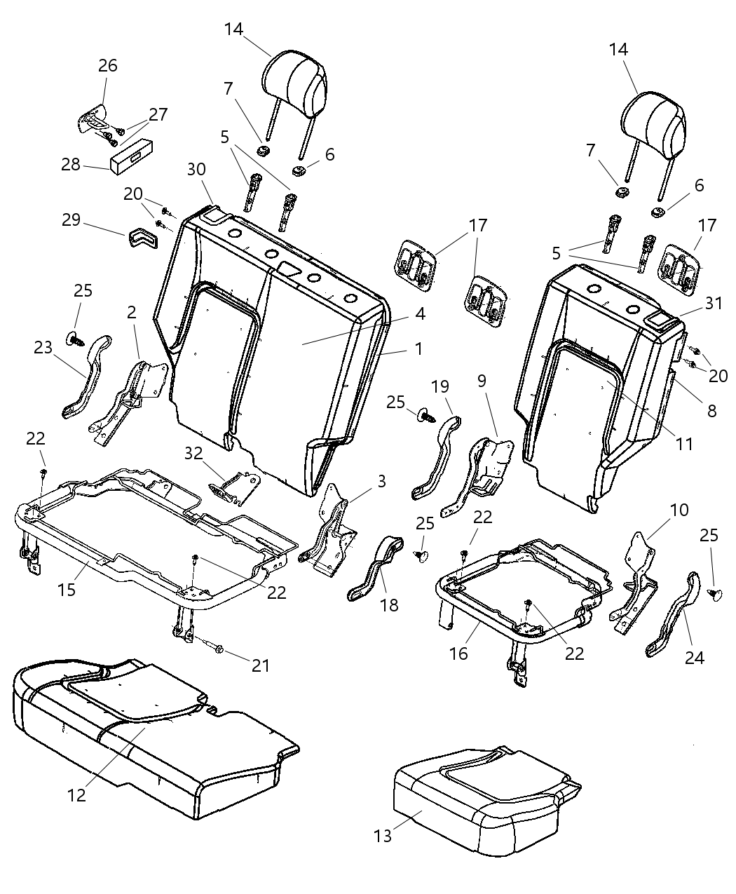 Mopar 1BD151D5AA Cover Rear Seat Back 35%