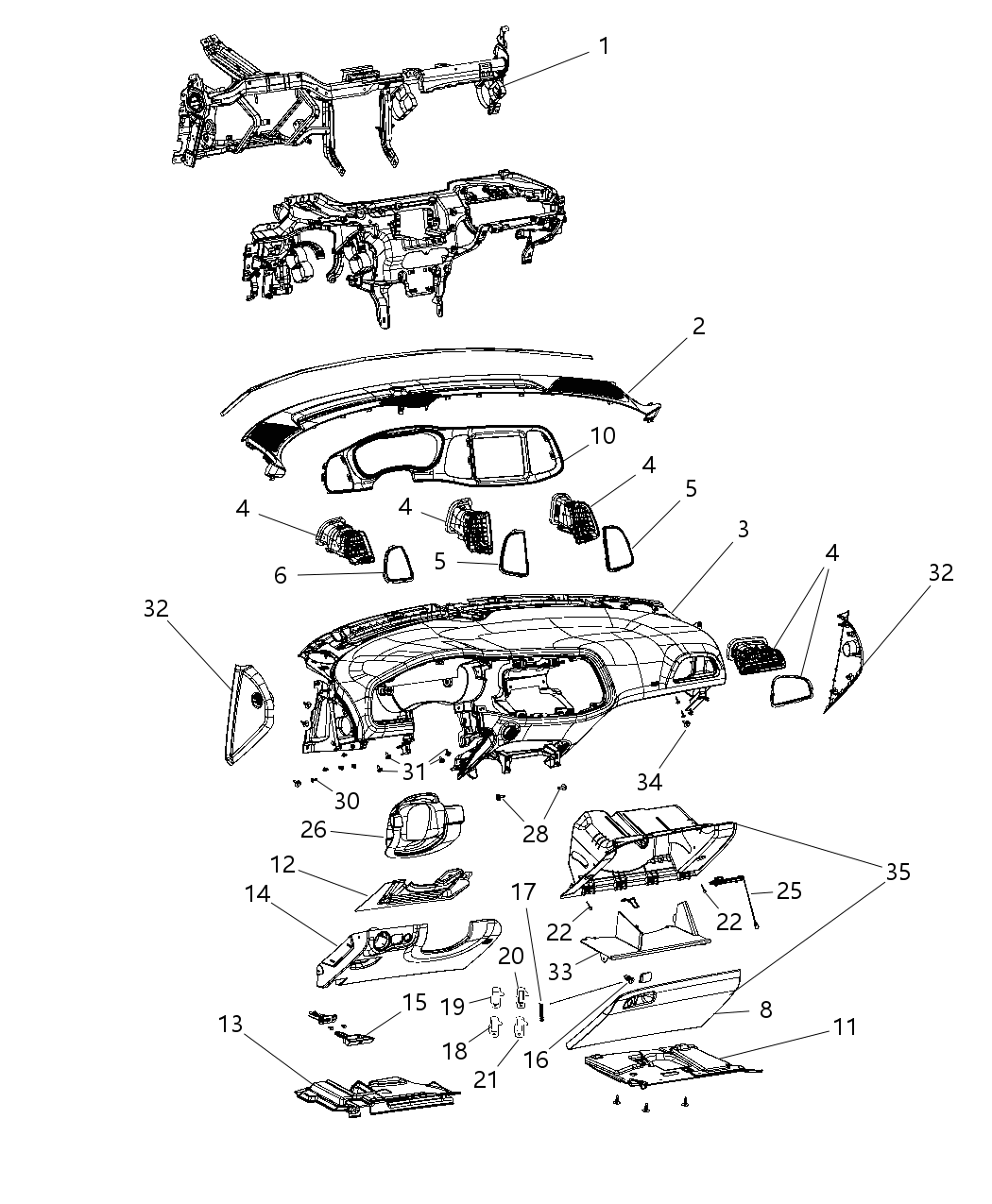 Mopar 68175184AA Panel Instrument Panel Closeout