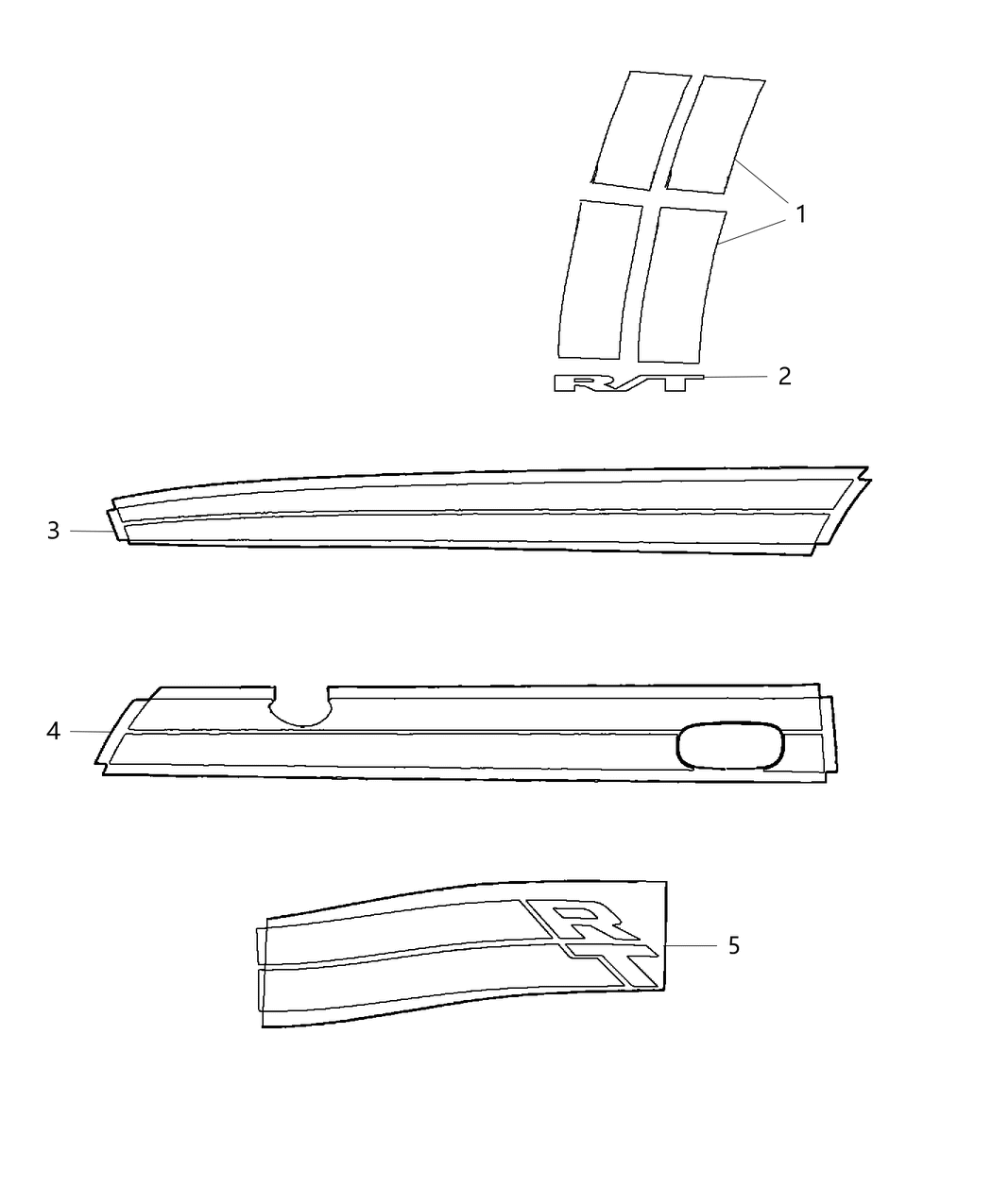 Mopar 68210117AA Decal Kit Body Redline Stripe