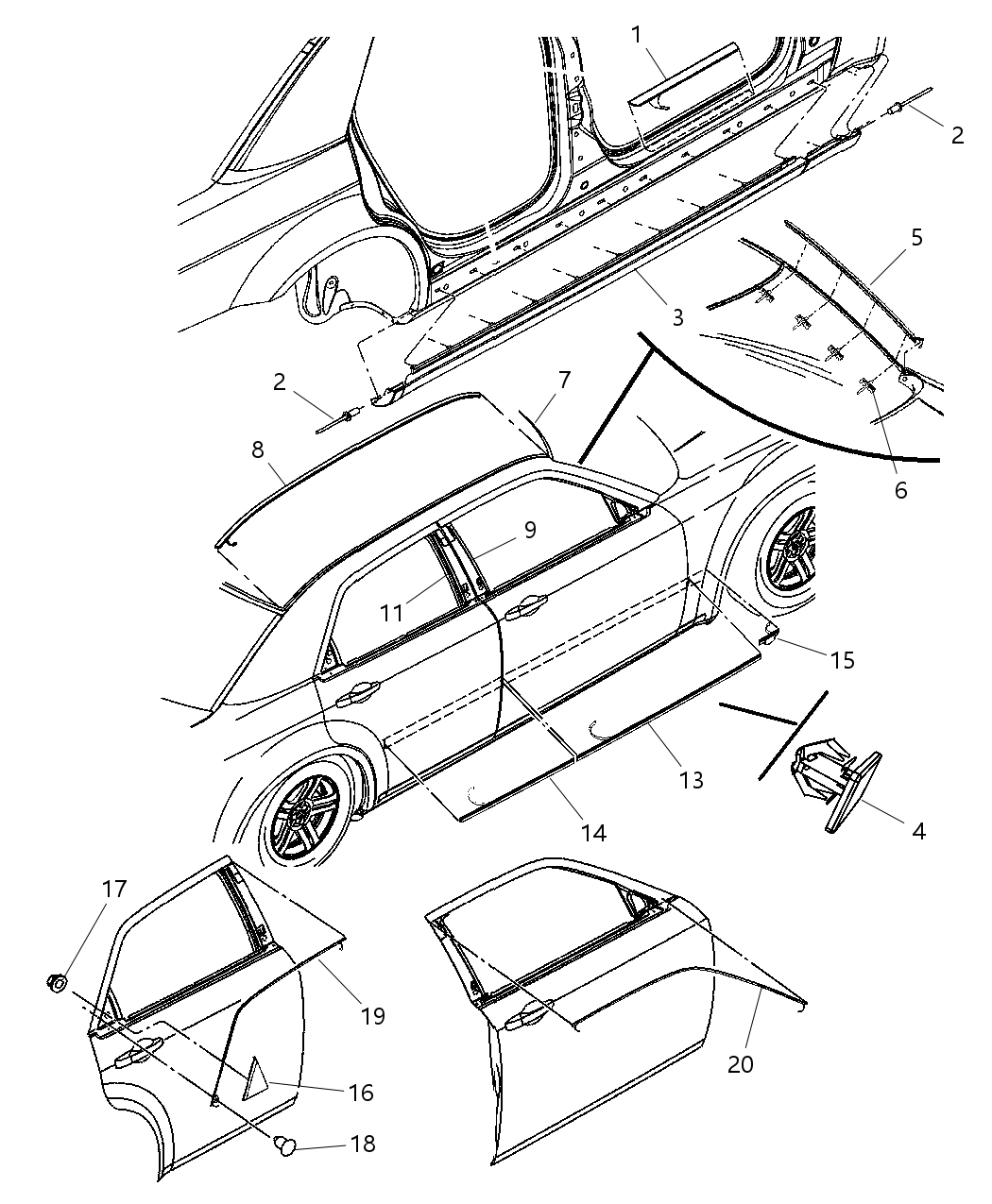 Mopar WU29CDMAA Molding Fender Rear