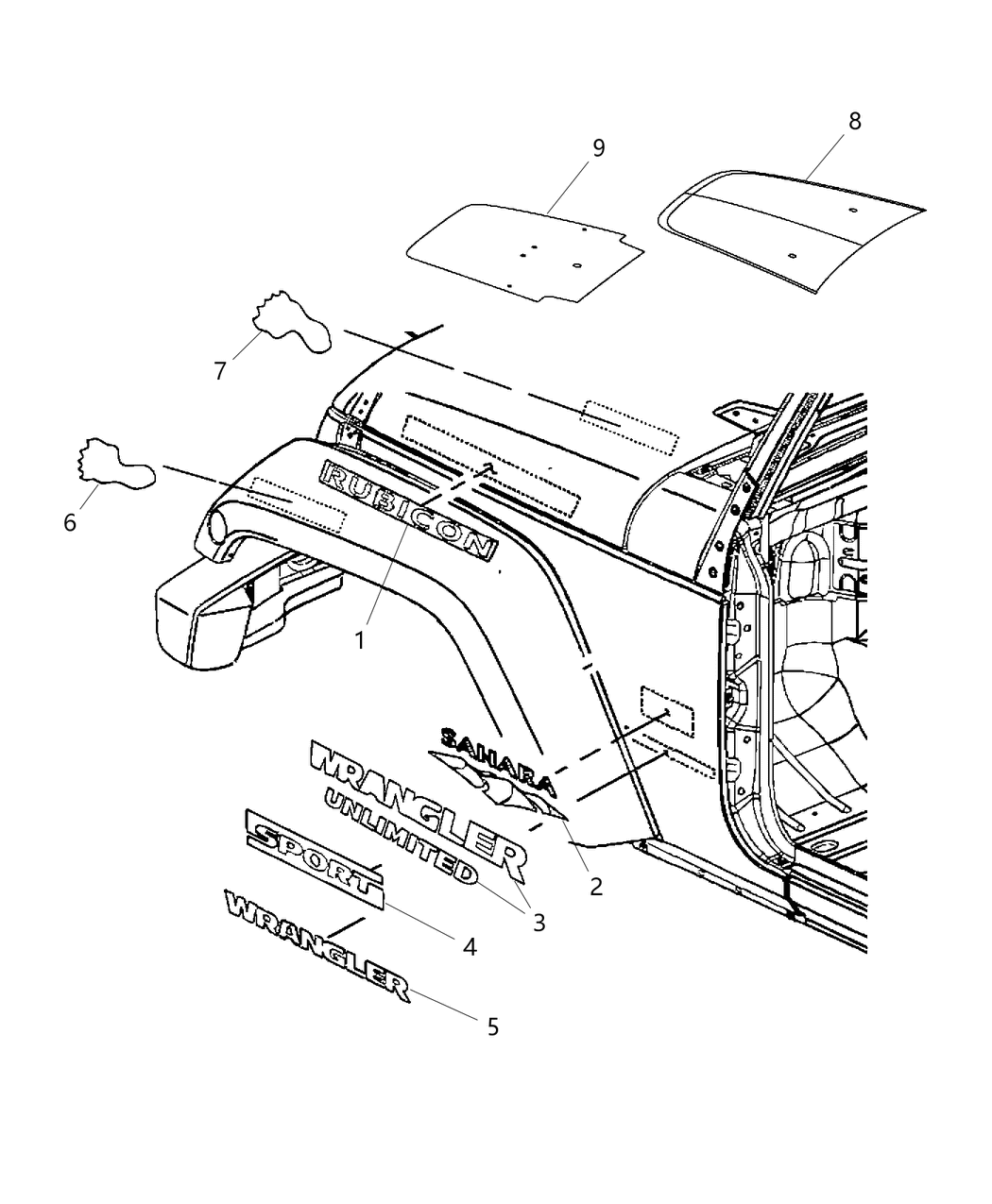 Mopar 68190740AA Decal Fender Rear Freedom Edition