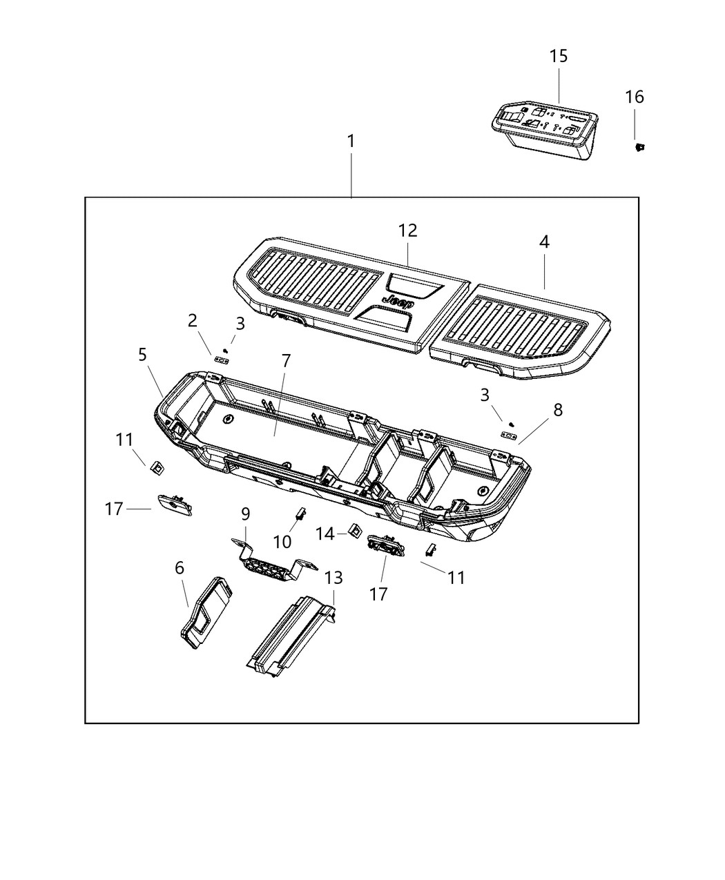 Mopar 68458800AA Hinge Storage Compartment