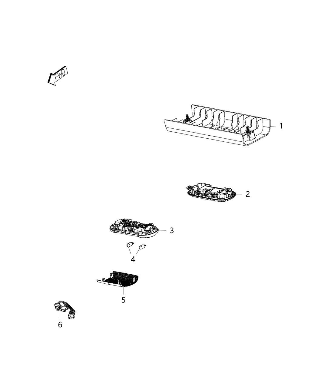 Mopar 68185842AC Bracket Courtesy Lamp