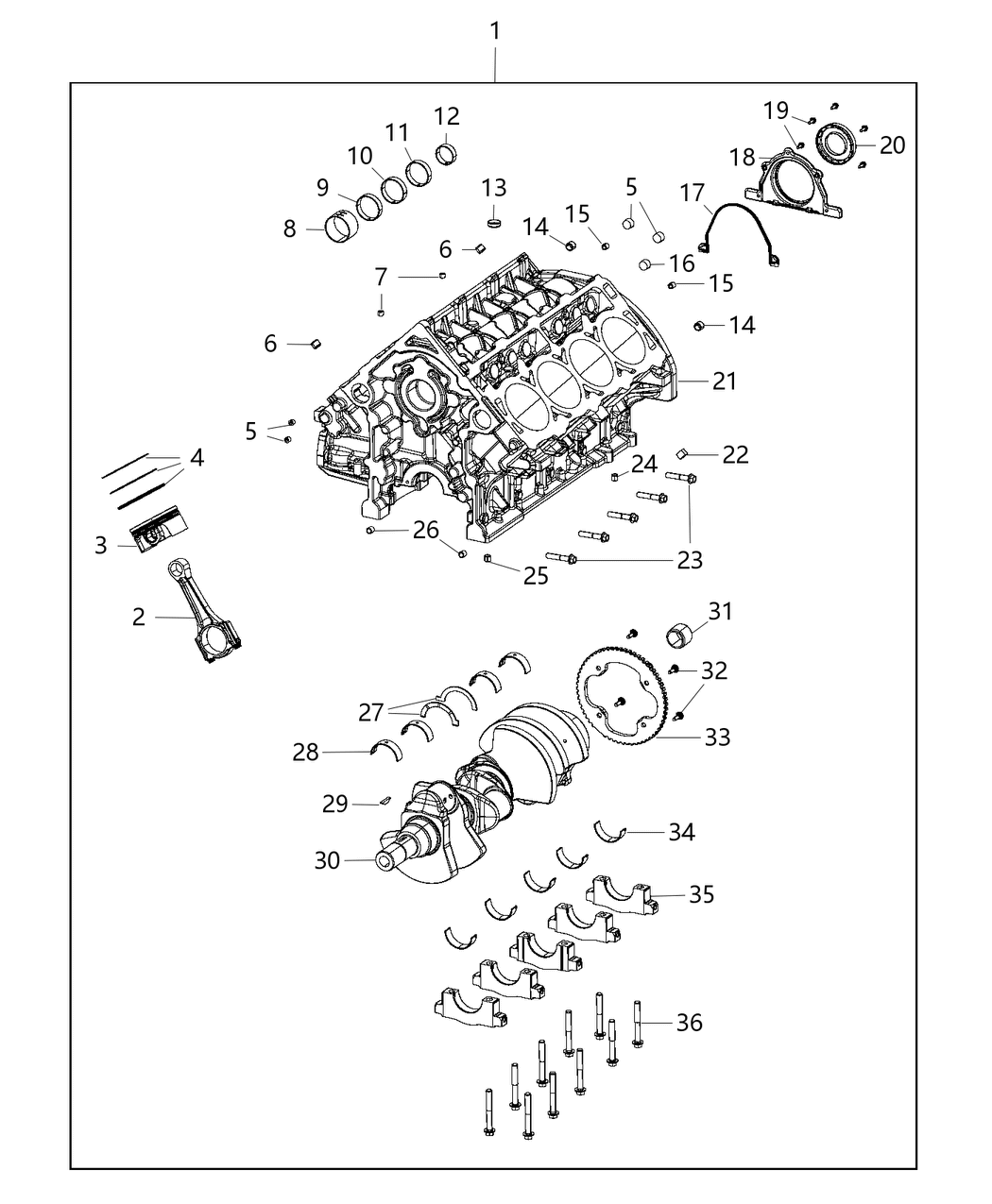 Mopar RL223457AA Engine Short Block