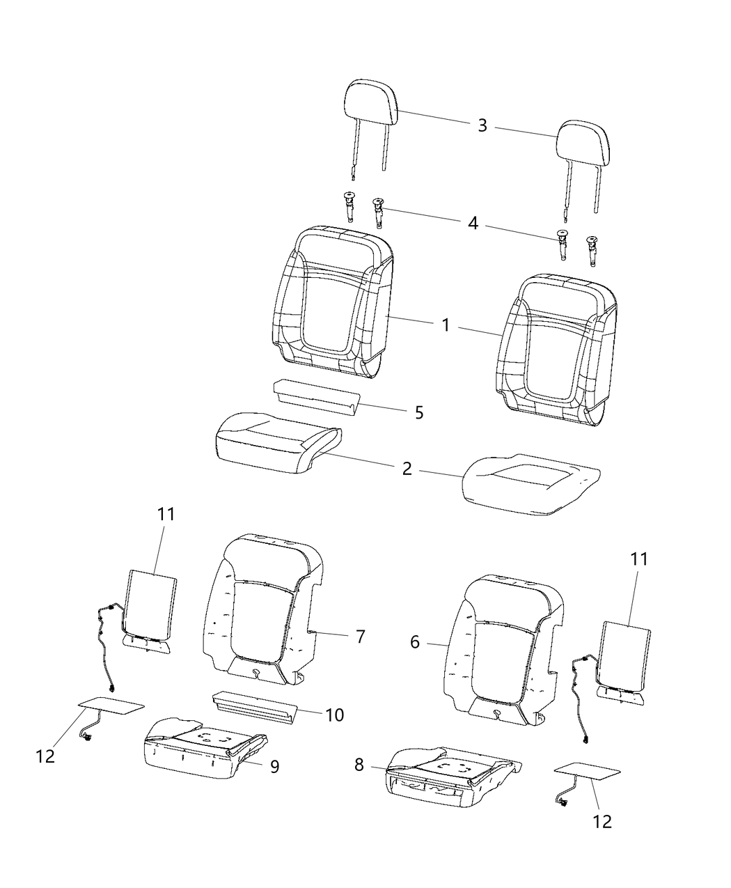 Mopar 6XU84U00AA Cover Front Seat Cushion