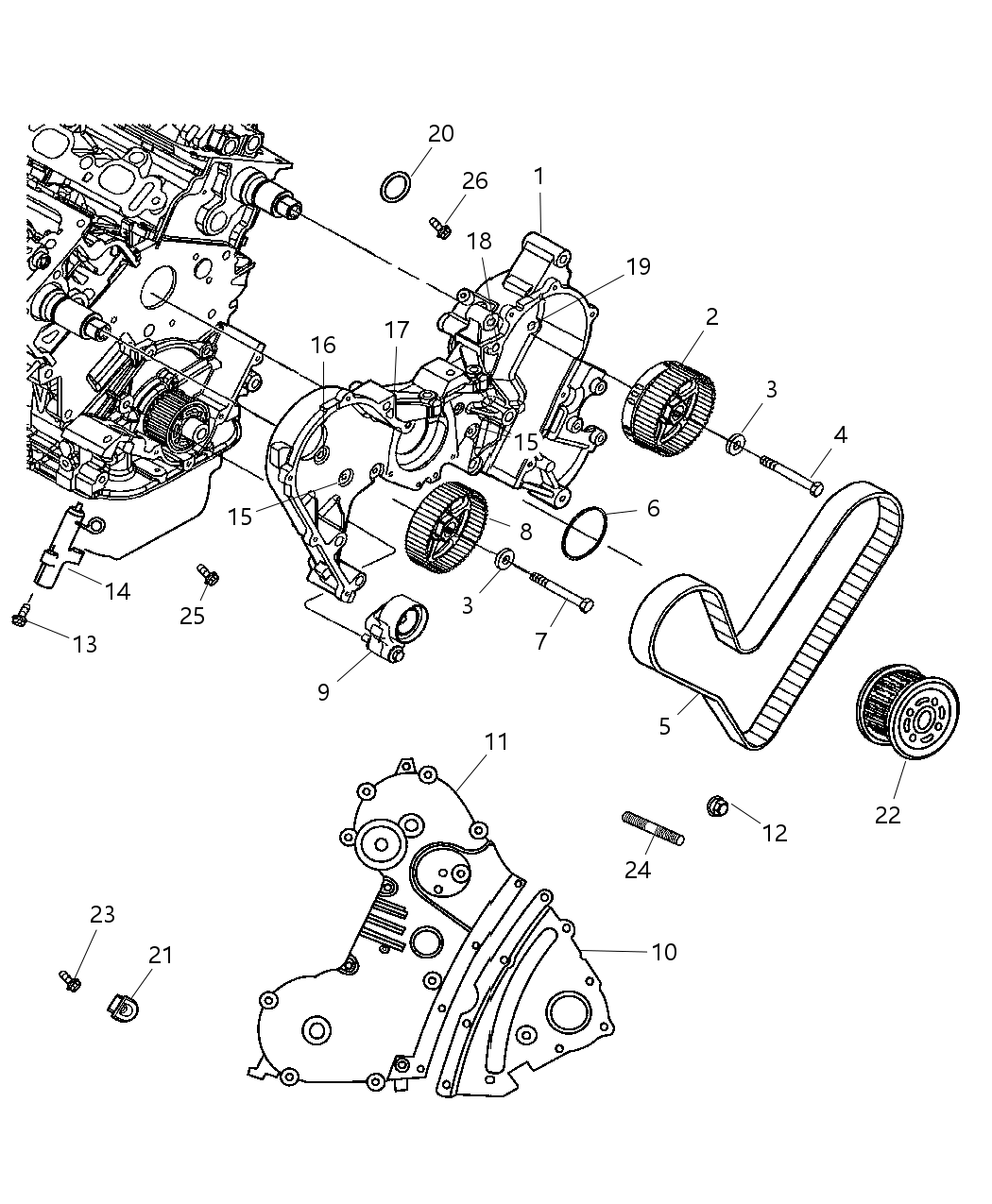 Mopar 4792690AB Cover Timing Belt, Outer