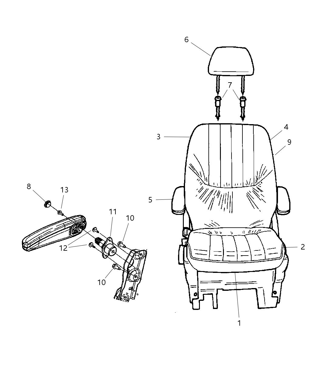 Mopar 1HH371D5AA Headrest Rear