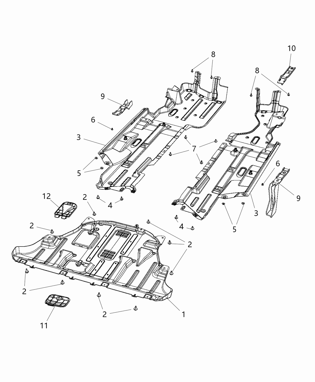 Mopar 68188887AG Shield Floor Pan
