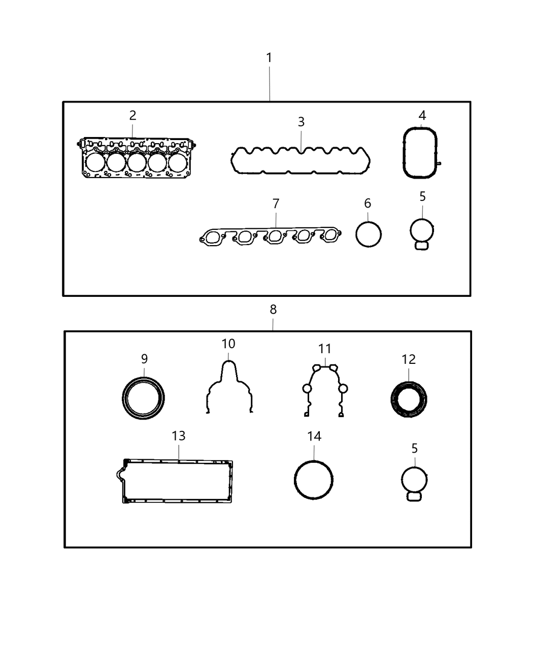 Mopar 68206122AA Upper Gasket Set