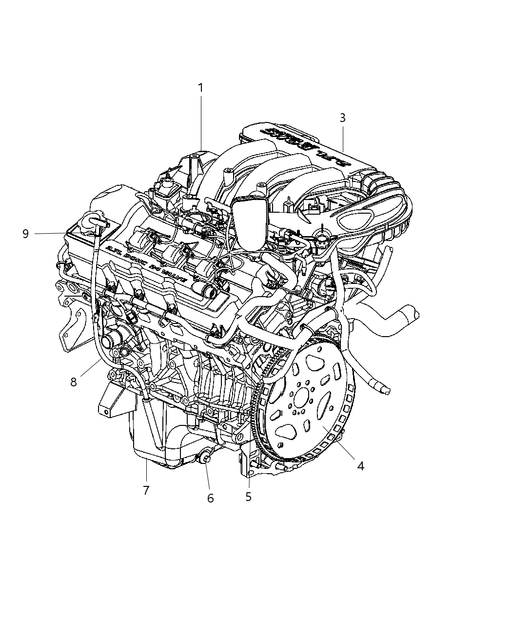 Mopar 68045299AA Engine Long Block - See Note For Parts Included
