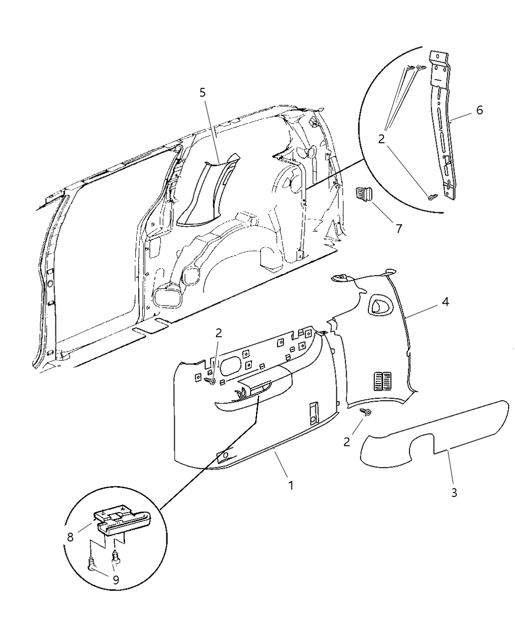 Mopar HW92WL5 Panel Quarter Trim