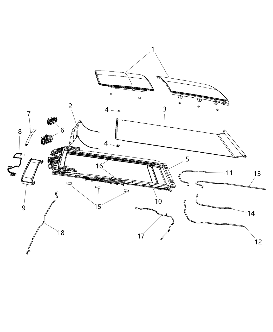 Mopar 68172545AC Hose Sunroof Drain Front