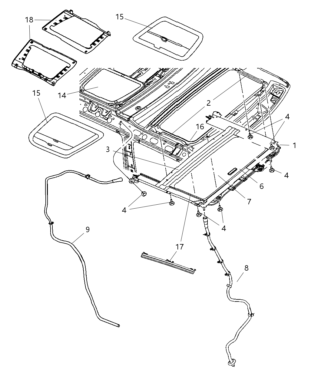 Mopar 68043243AA Seal Sunroof Motor/Module Seal