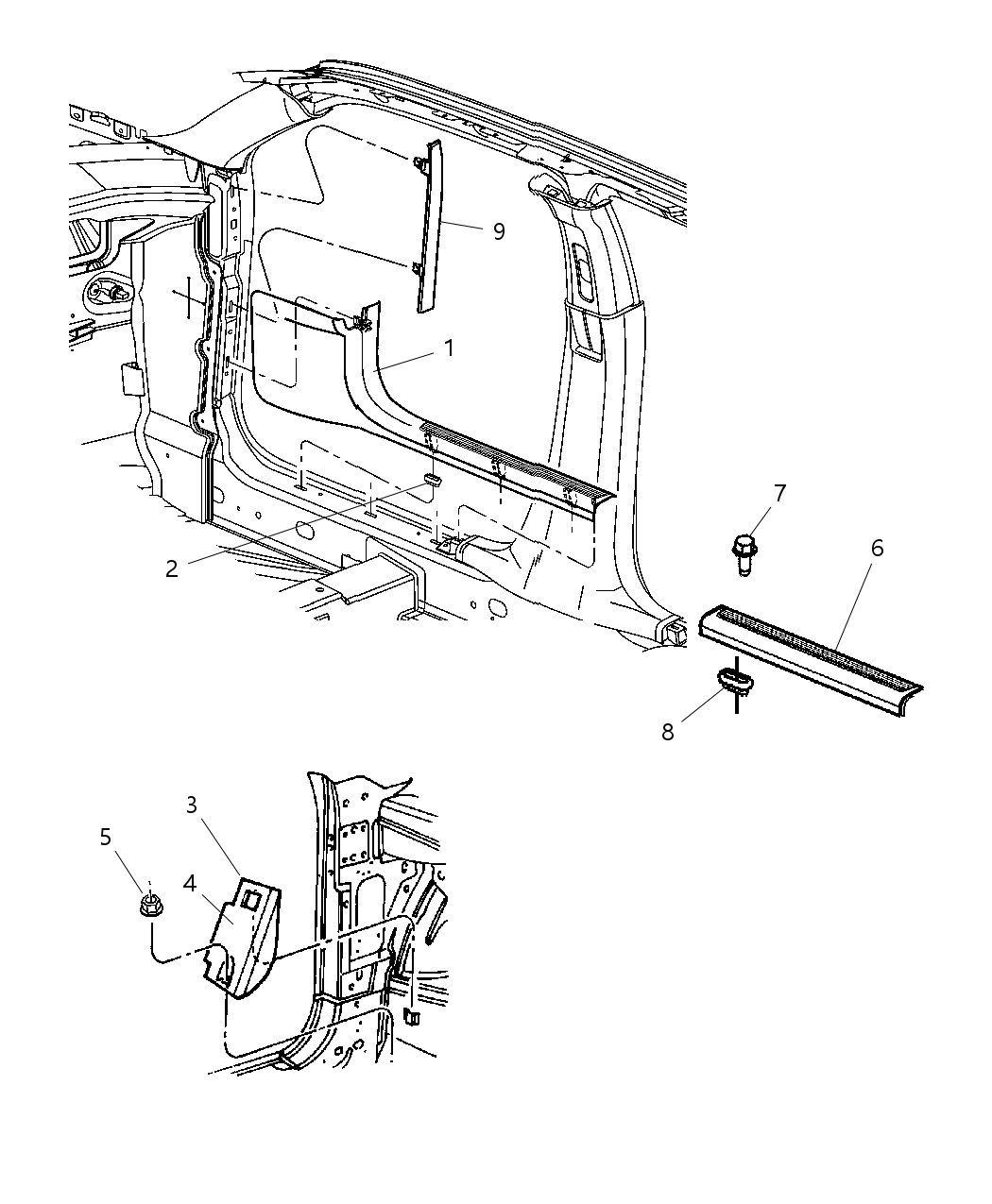 Mopar 4698975AC Support Footrest