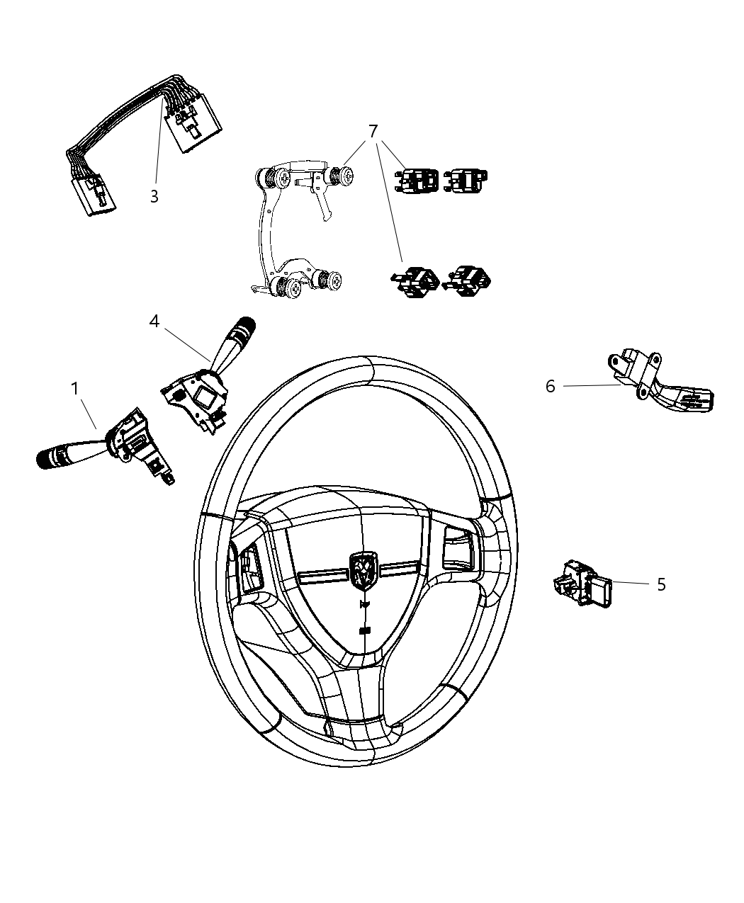 Mopar 5191970AA Foam Multifunction Switch