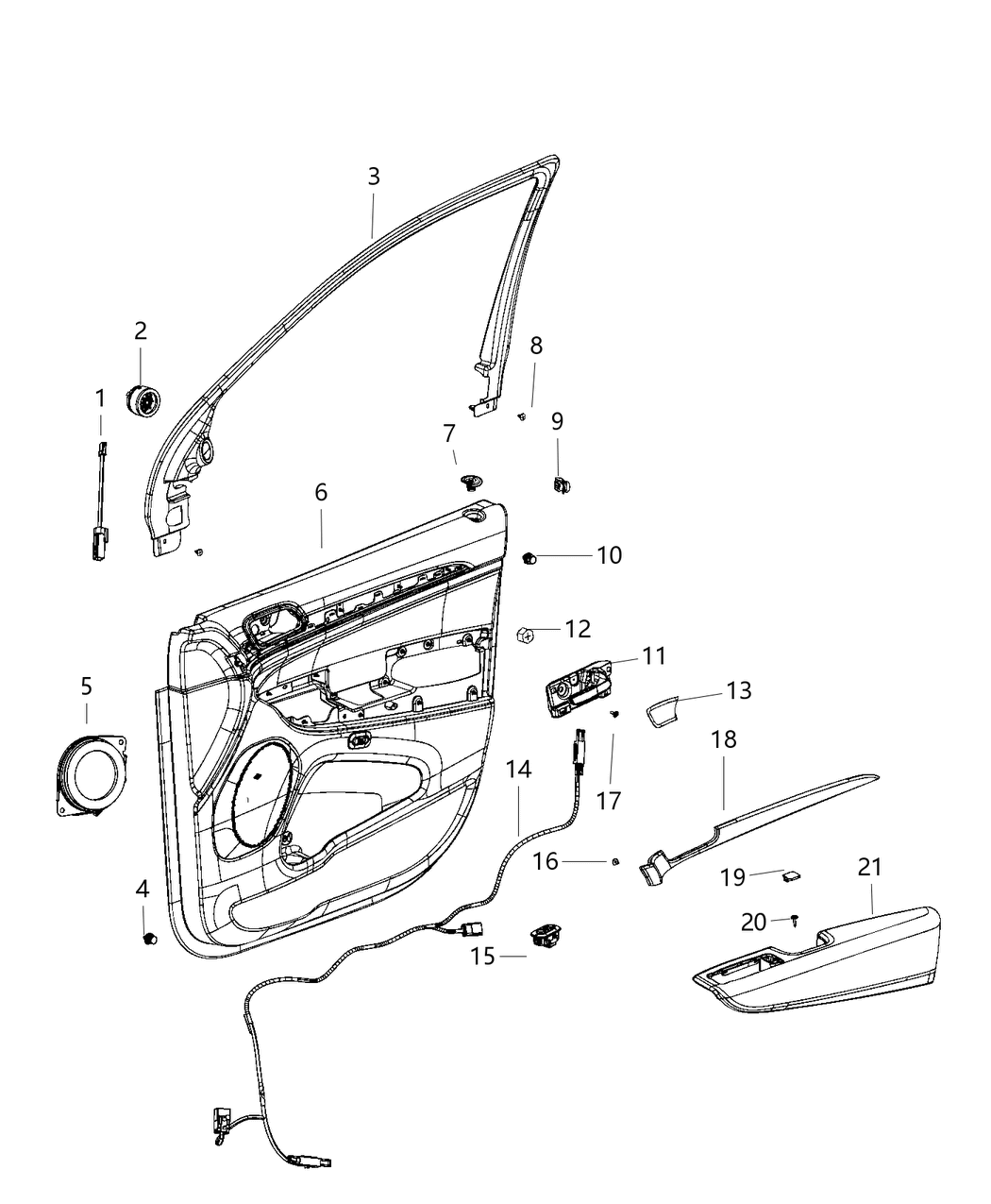 Mopar 1VH821T5AI Panel Assembly Front Door Trim