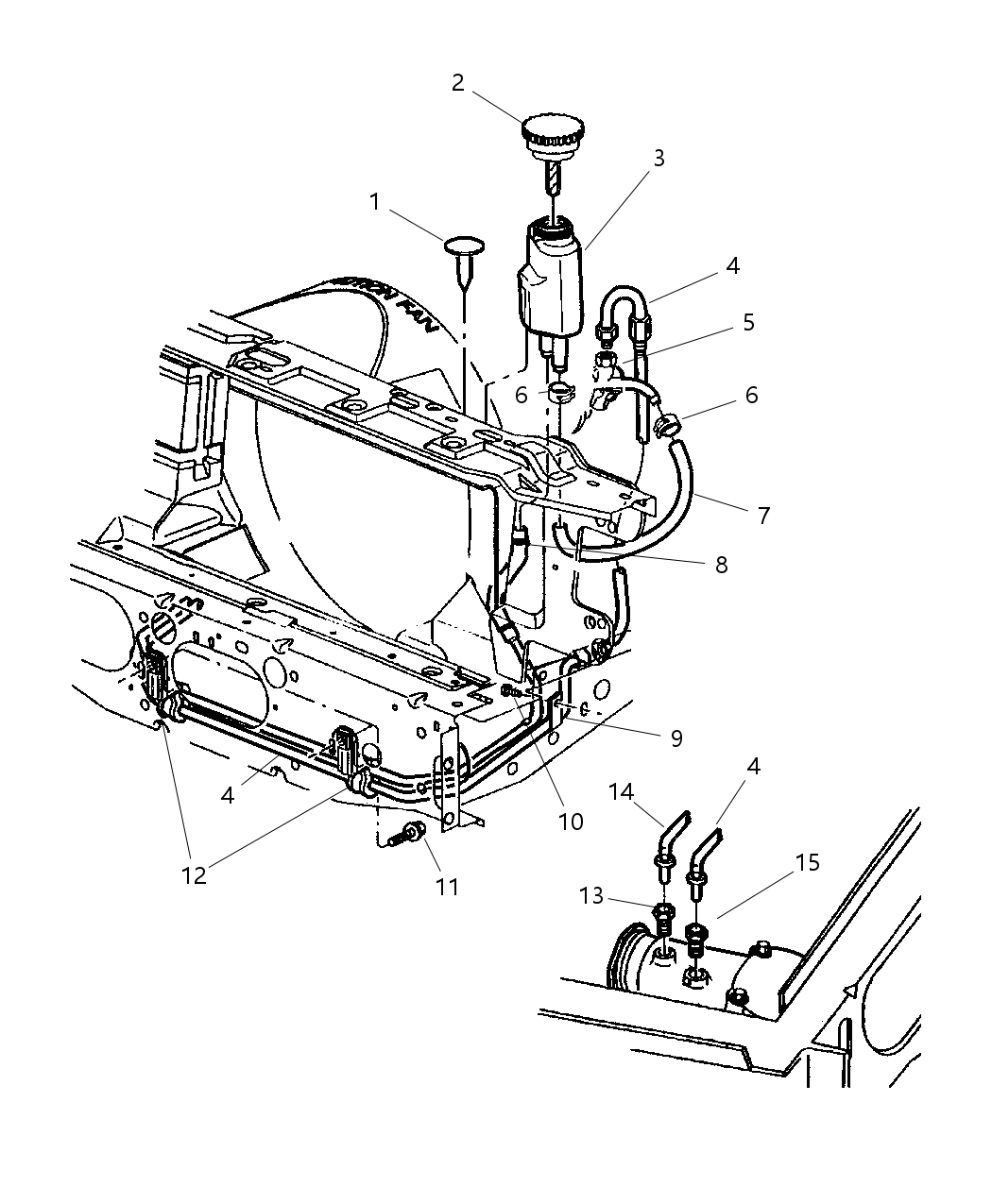 Mopar 4333457 Bracket, Hose To Frame W/2.5L Engine