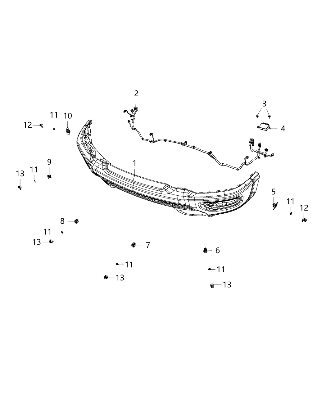 Mopar 68311464AD Wiring Front Fascia