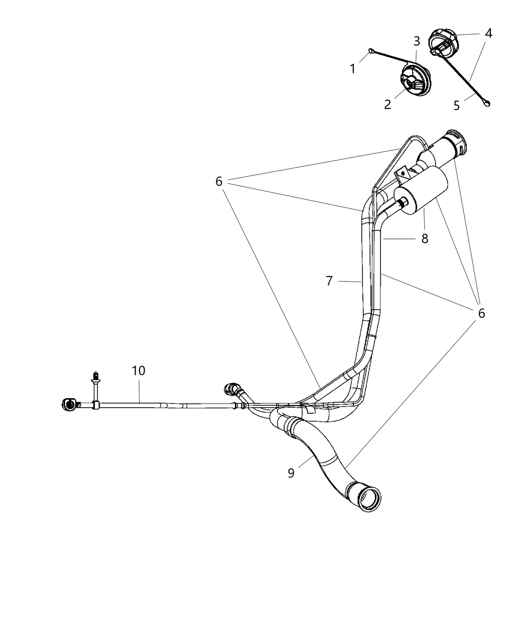 Mopar 68039534AA Tube Fuel Vapor Recirculation