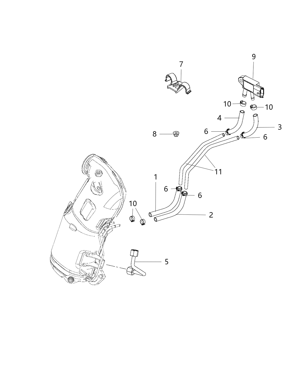 Mopar 68228889AA Hose Differential Pressure