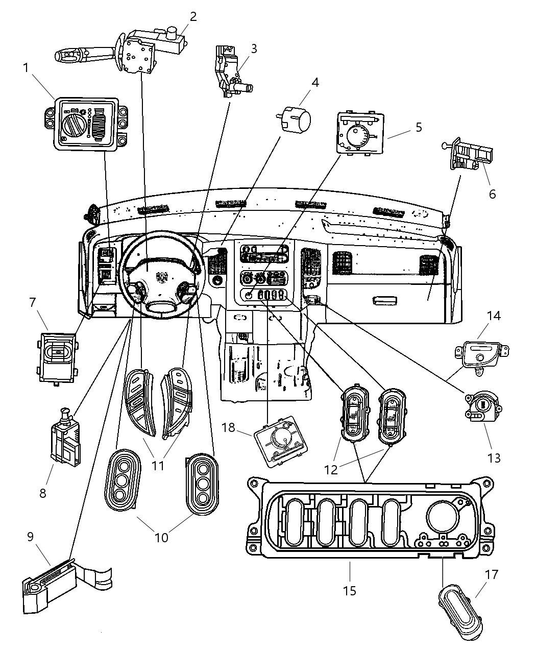 Mopar 56049710AB Bezel Accessory Switch