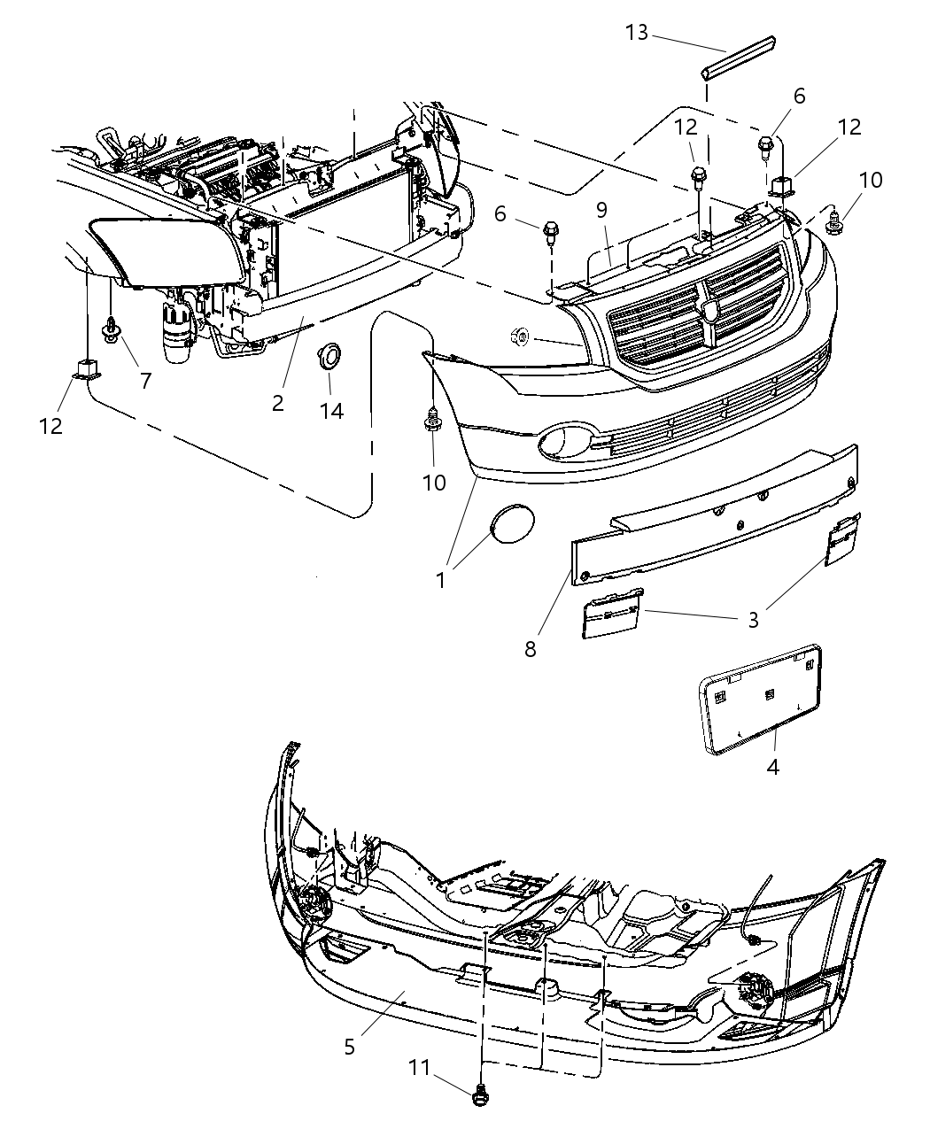 Mopar 55112514AA Reinforcement Front Bumper
