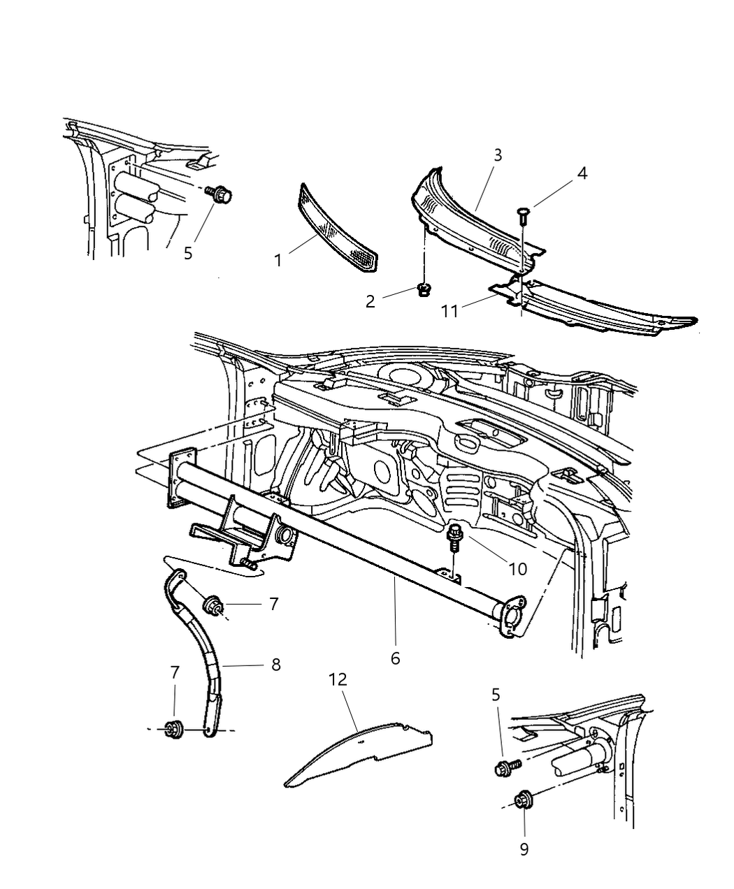 Mopar 5065016AA Water Shield Cowl Plenum