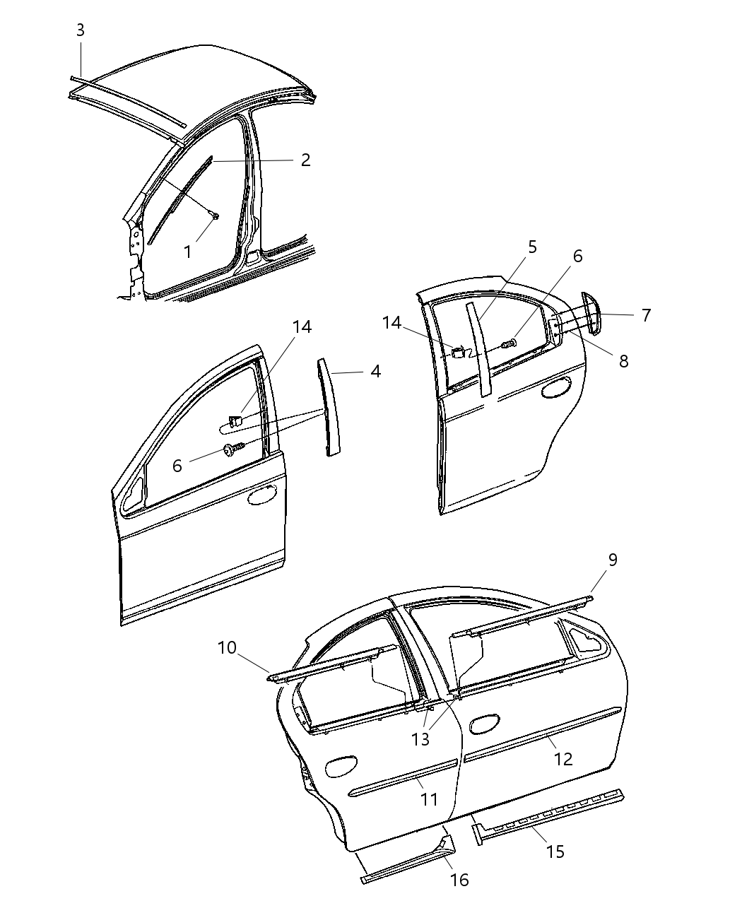 Mopar 5288579AH Applique B Pillar Rear