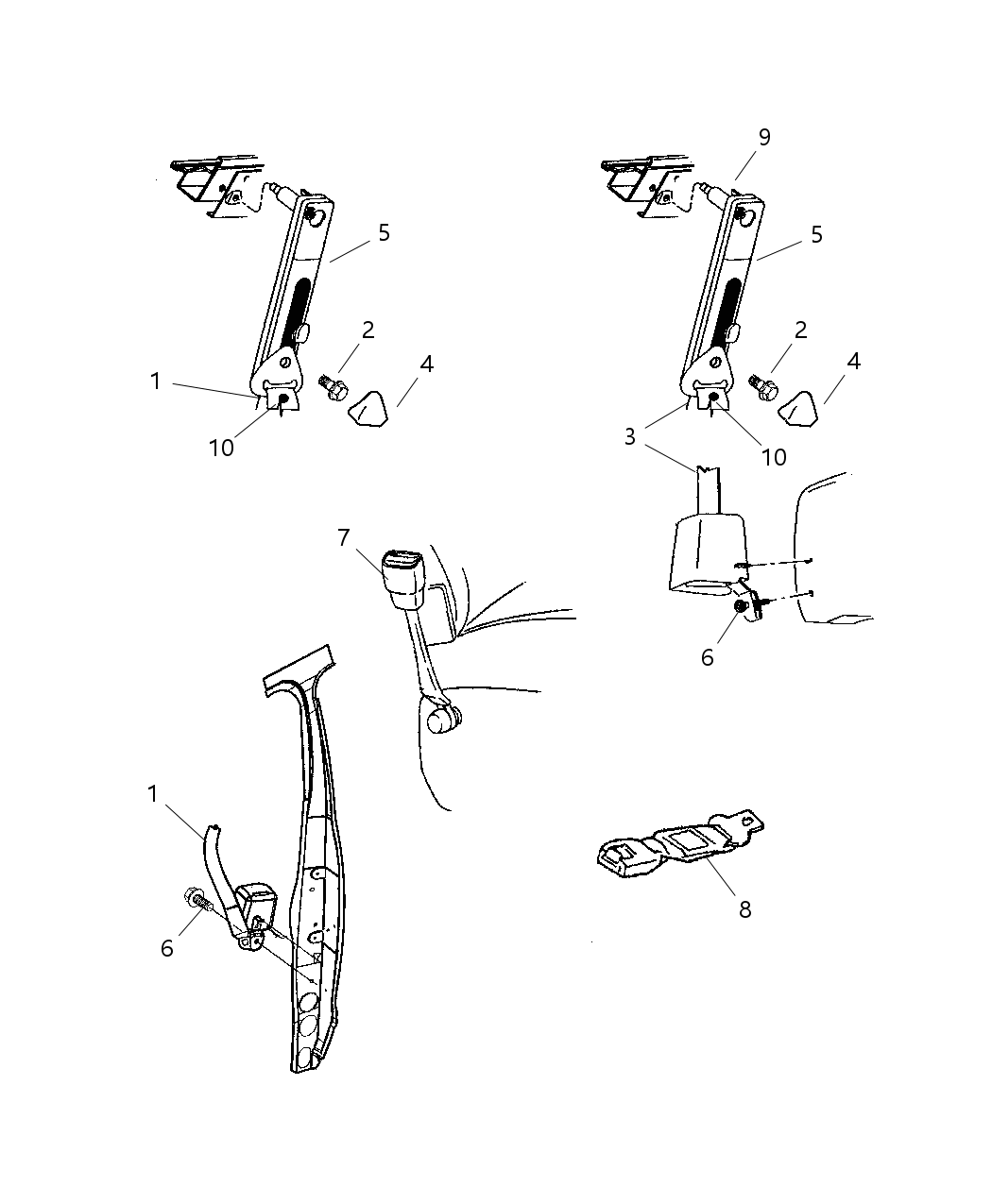 Mopar 5GT95XT5AA Adjuster Seat Belt Turning Loop