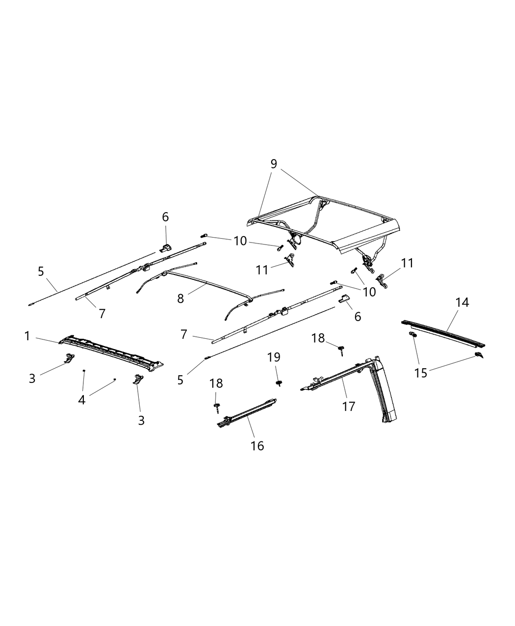 Mopar 68155479AA Seal Header Inner, Rubber