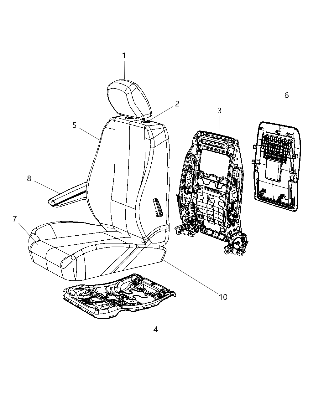 Mopar 1JA901DVAA Headrest Front
