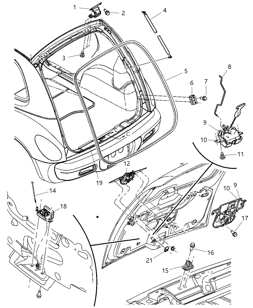 Mopar 4724763AE Weatherstrip Liftgate Opening