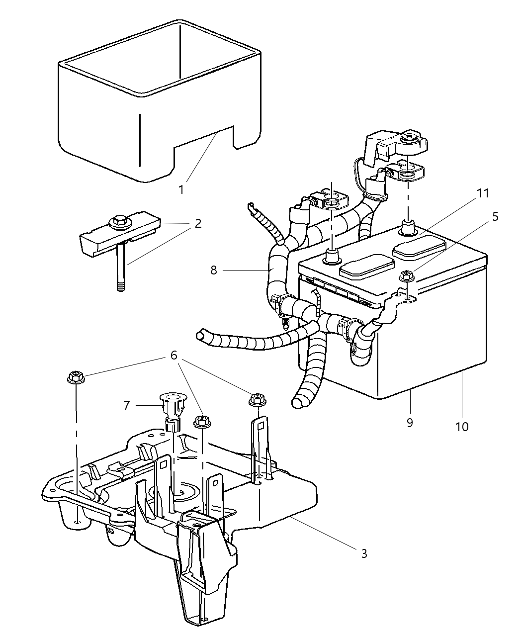 Mopar 5083897AA Battery Dry