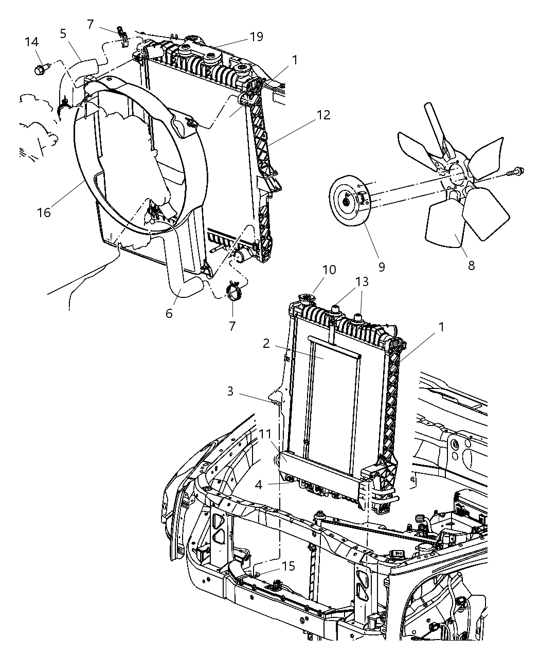 Mopar 5127801AA Radiator Support Bracket