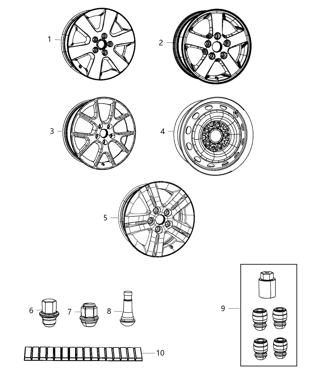 Mopar 5154453AA Stem Wheel Valve