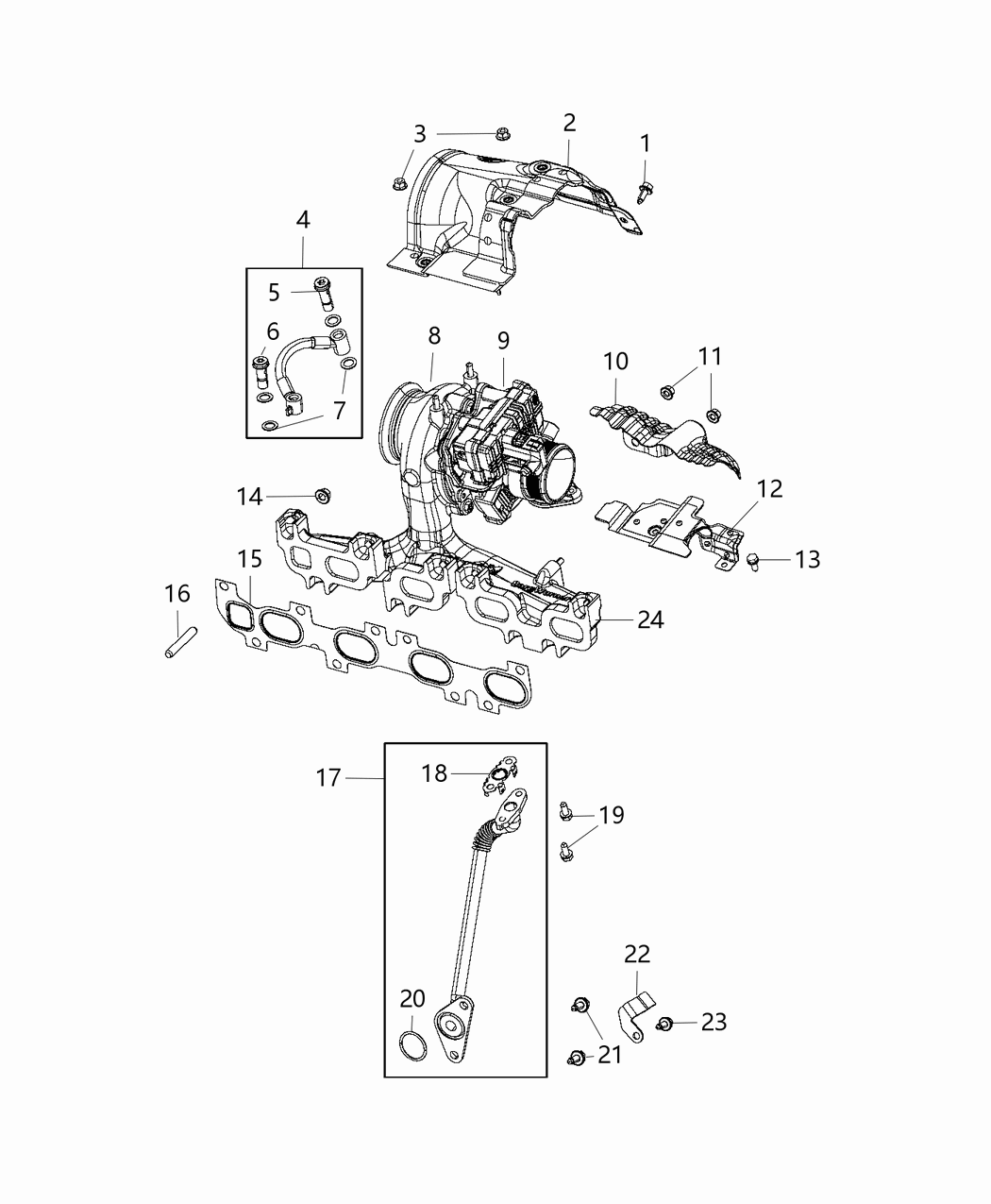 Mopar 68271609AA Bracket Exhaust Gas Temperature T3/T5 Sensor Bracket