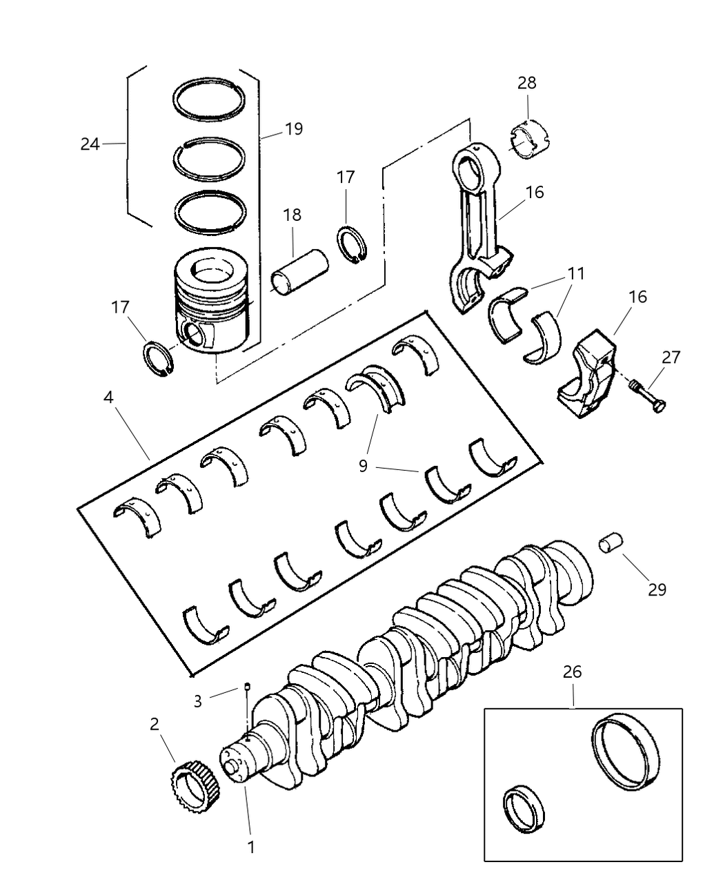 Mopar 4882116 Piston And Rings Diesel Engine .50Mm Oversize
