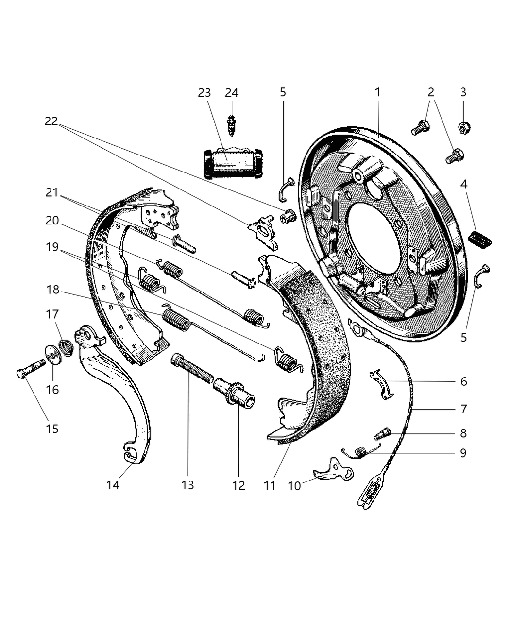 Mopar BHKH7209 Shoe And Lining Kit Drum, Rear