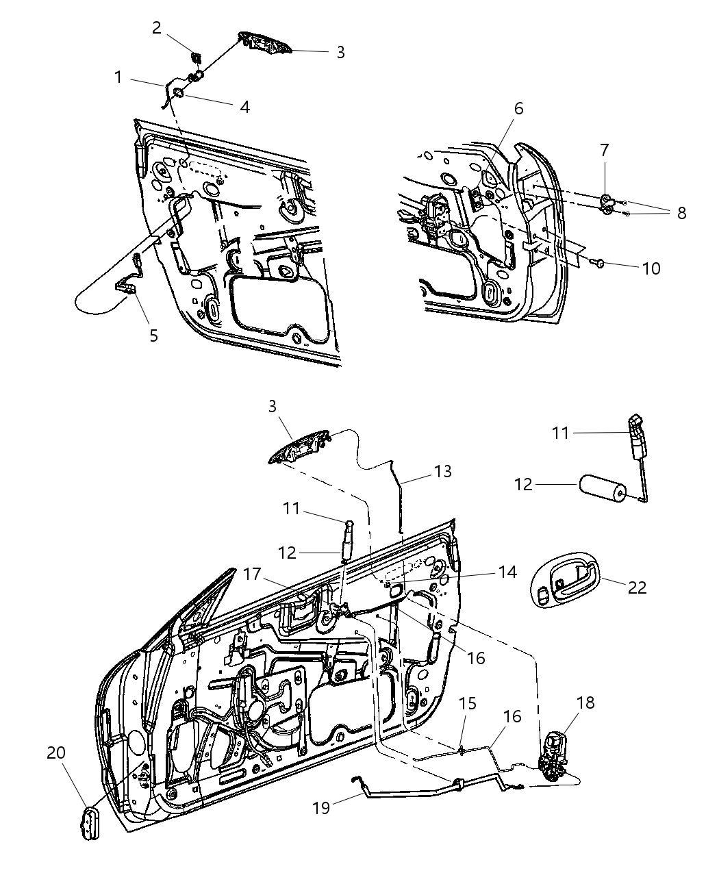 Mopar FX32WL5AD Knob And Push Rod Door Latch