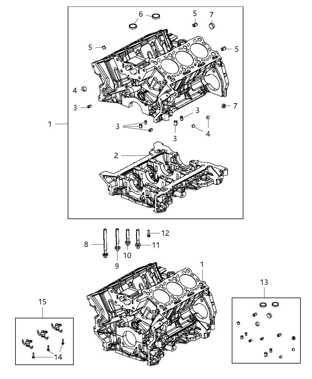 Mopar 68147093AA Hardware Kit Cylinder Block